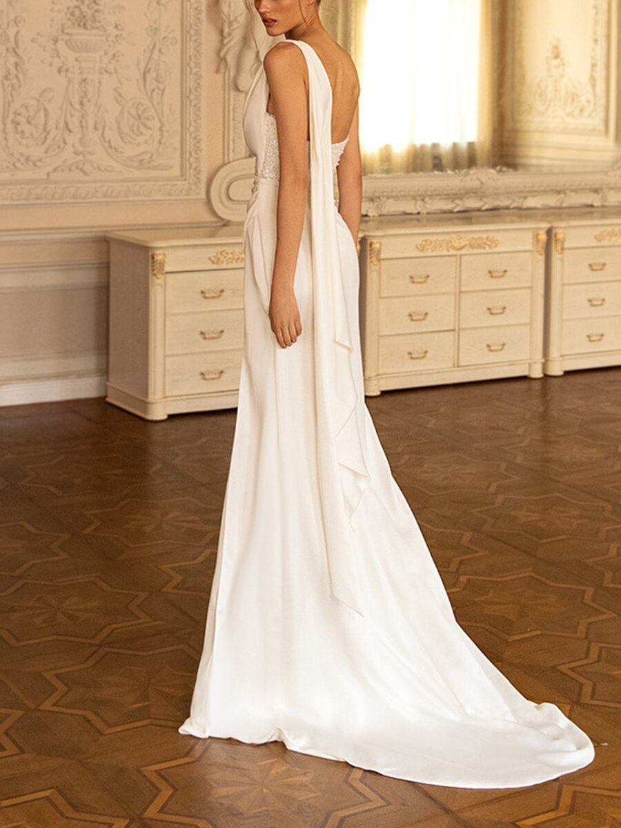 One-shoulder Tube Top Mopping Skirt